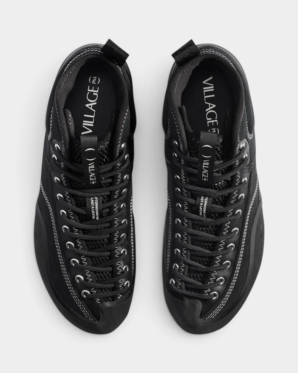 Lockwood Avenue Village PM 1PM MID black leather and suede skate shoes with asymmetrical lacing and padded collar