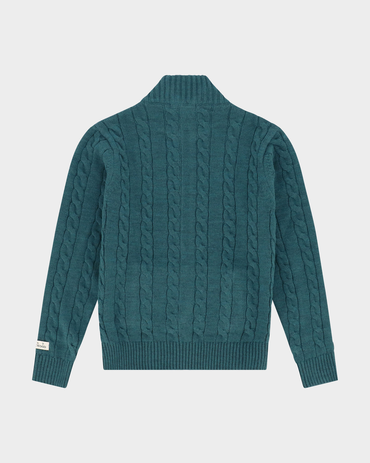 Lockwood Cable Knit Zip Sweater - Blue