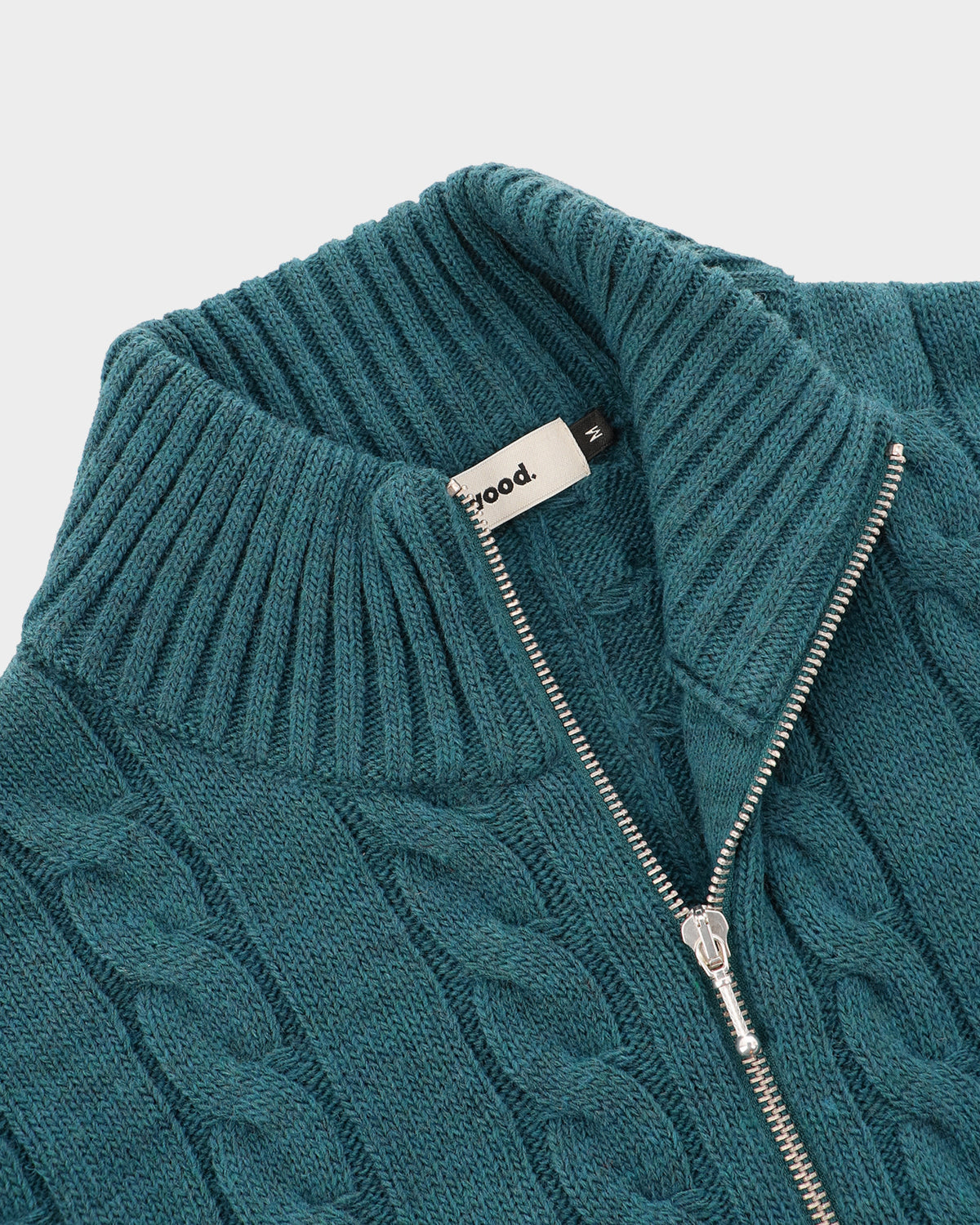 Lockwood Cable Knit Zip Sweater - Blue
