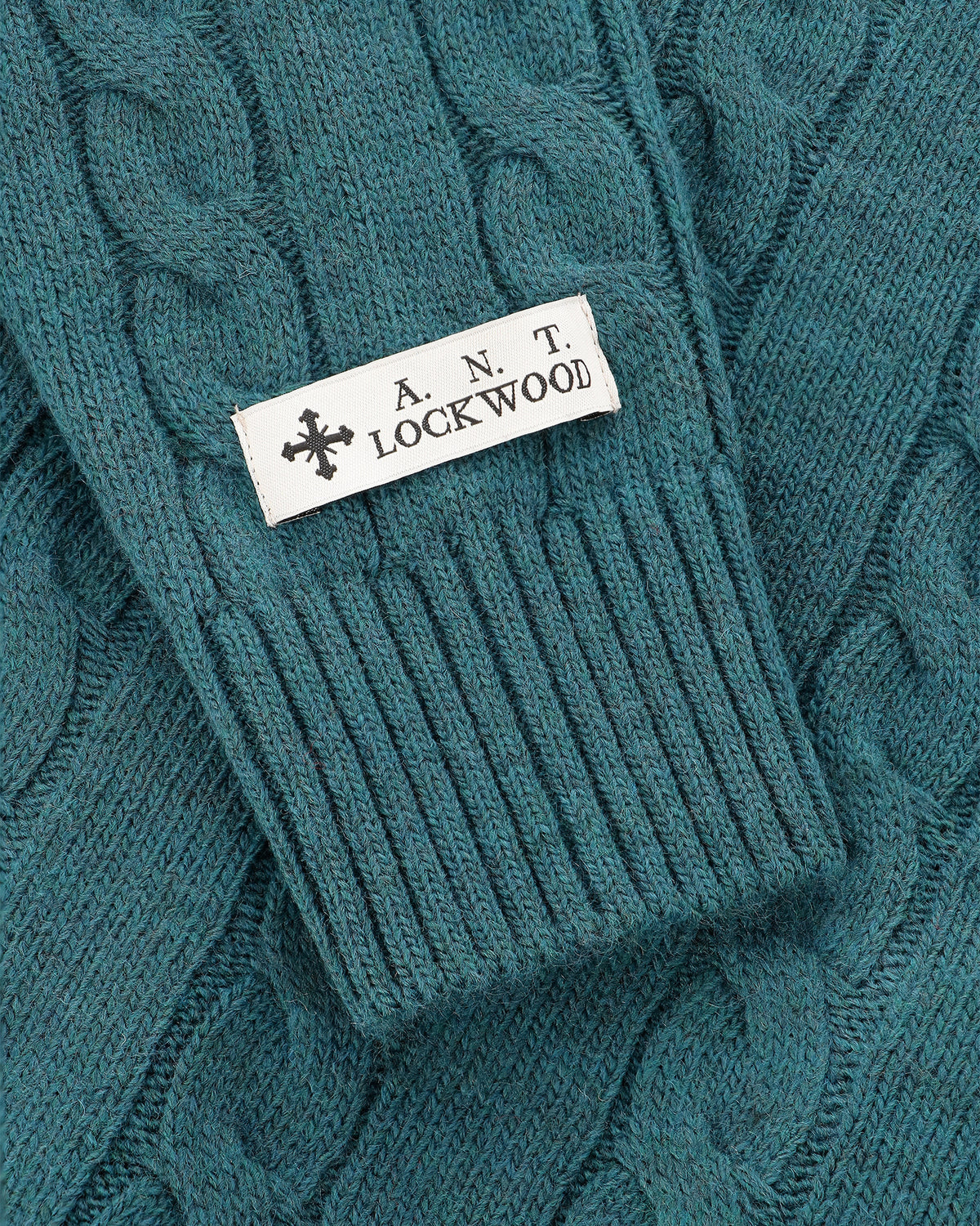 Lockwood Cable Knit Zip Sweater - Blue