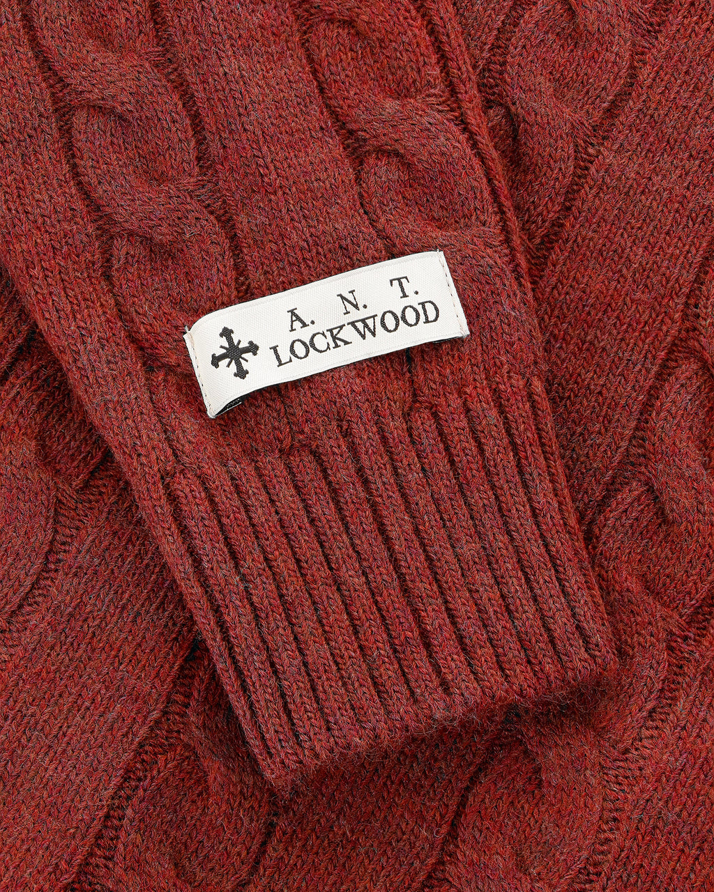 Lockwood Cable Knit Zip Sweater - Dark Red