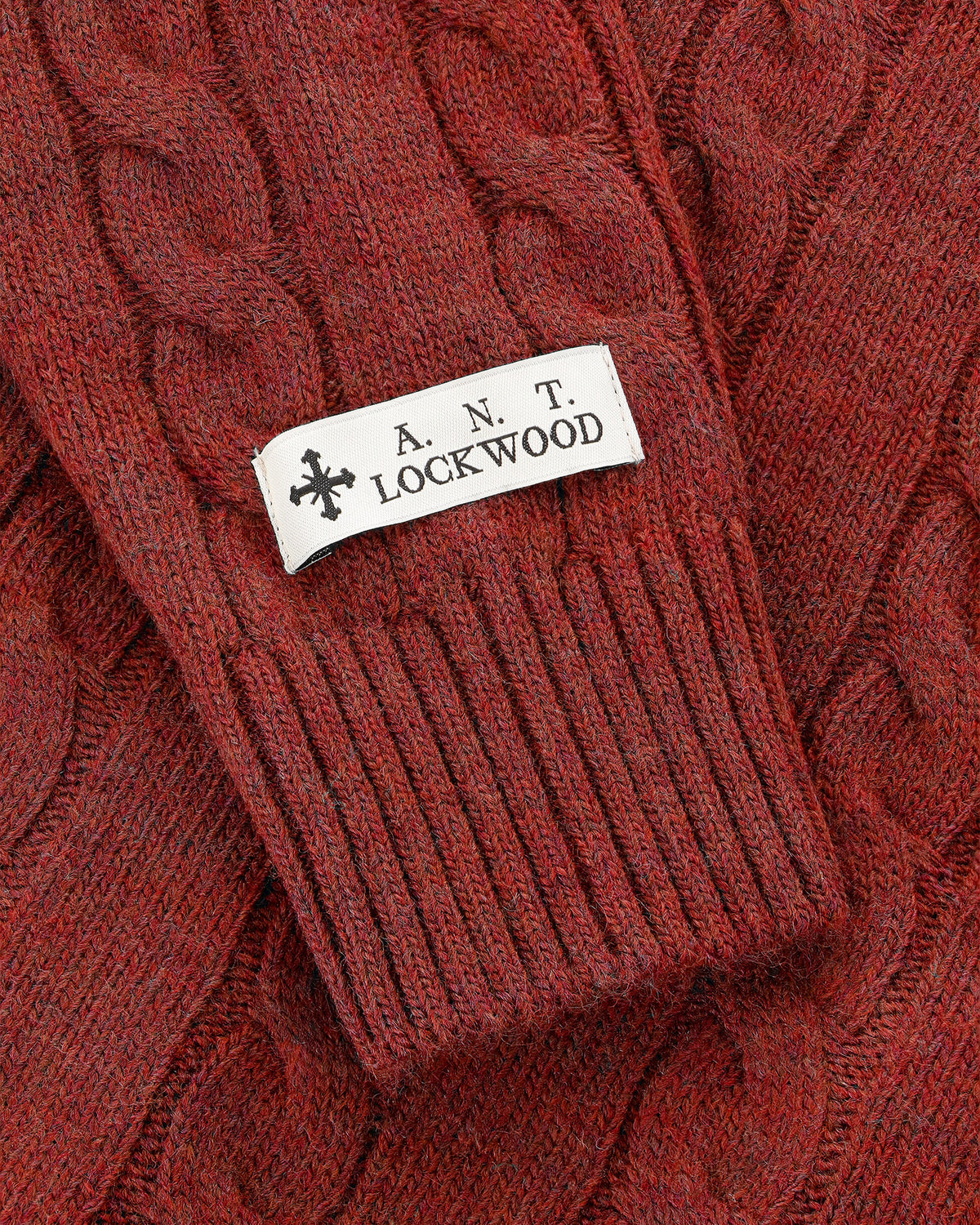 Lockwood Cable Knit Zip Sweater - Dark Red