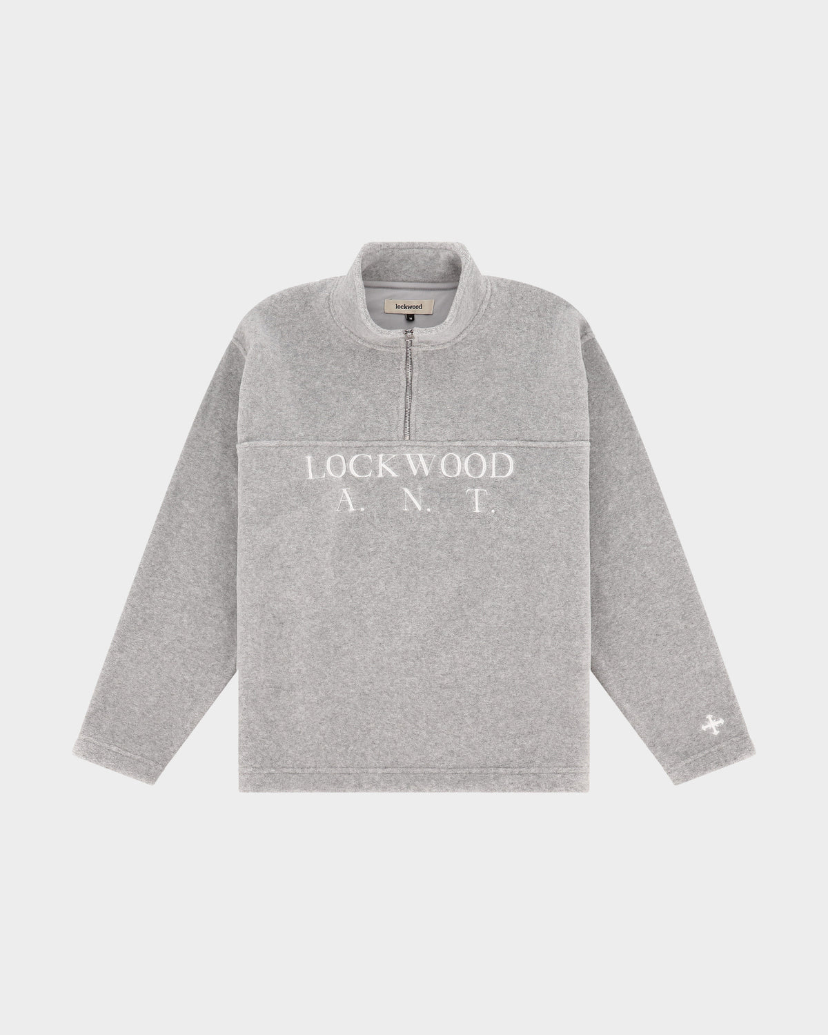 Lockwood Initials Heavyweight Fleece Half Zip - Grey Melange