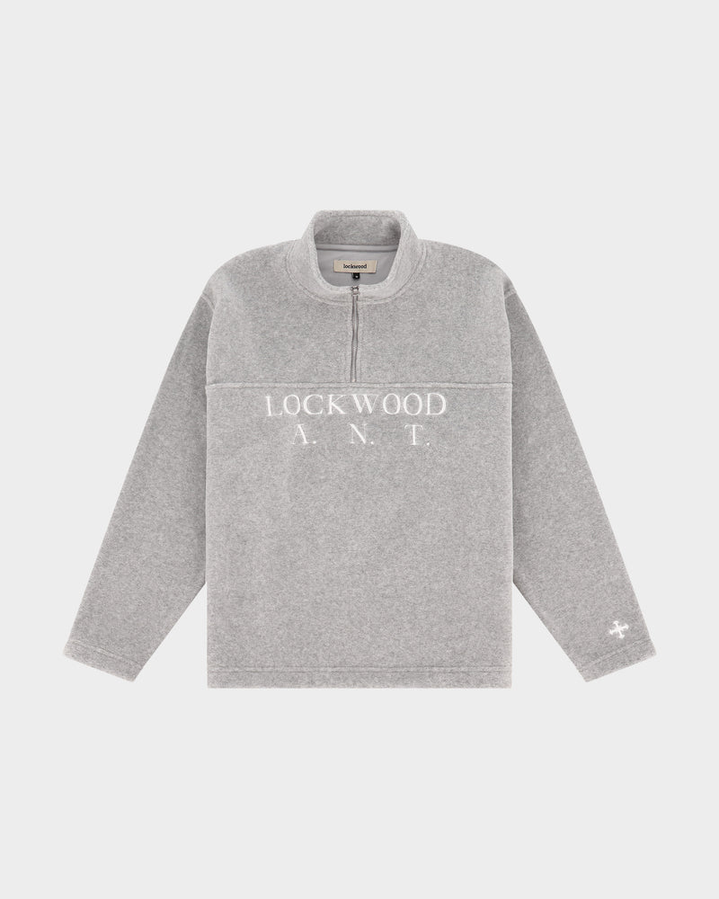 Lockwood Initials Heavyweight Fleece Half Zip - Grey Melange