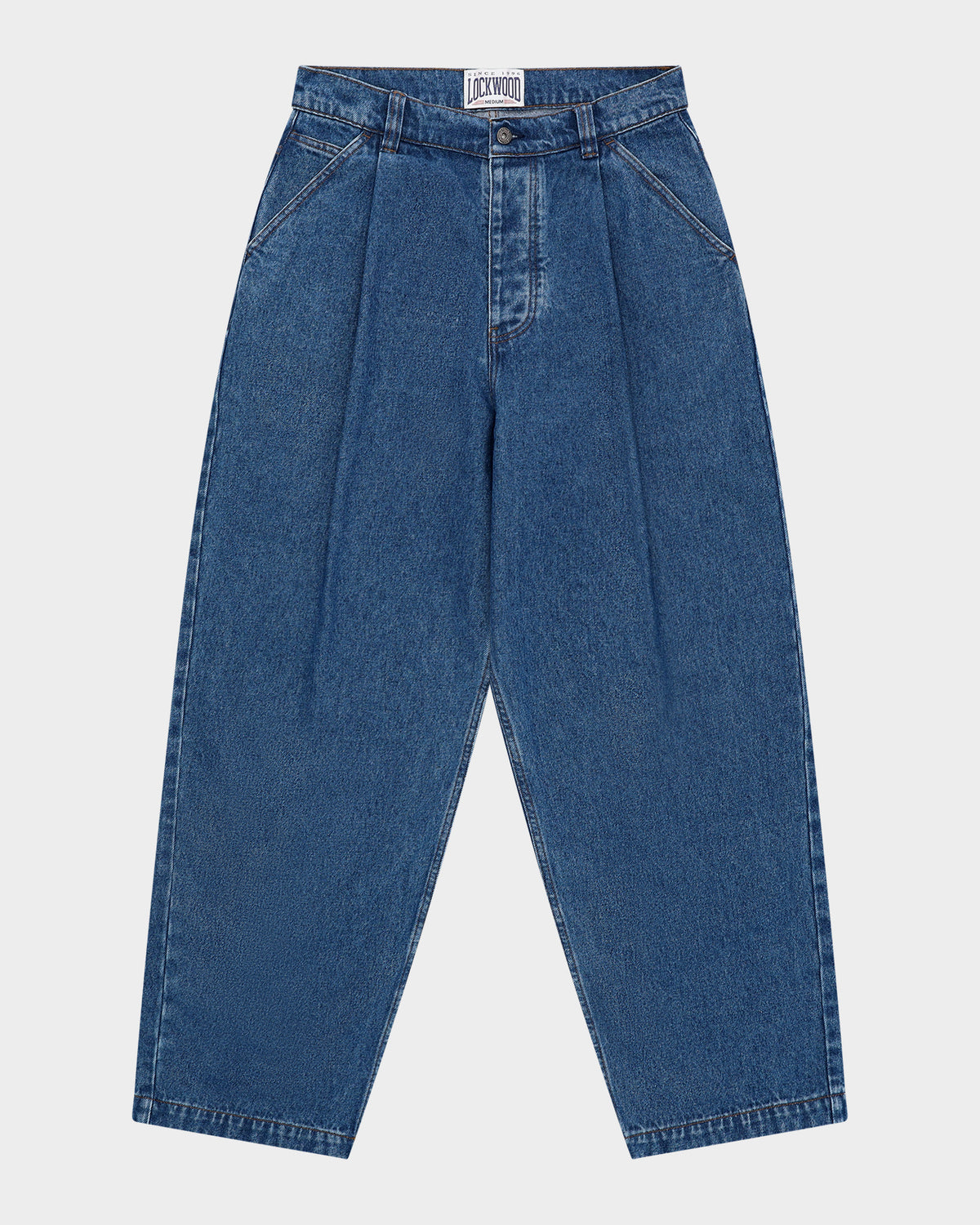 Lockwood Pleated Jeans - Blue Stone Washed