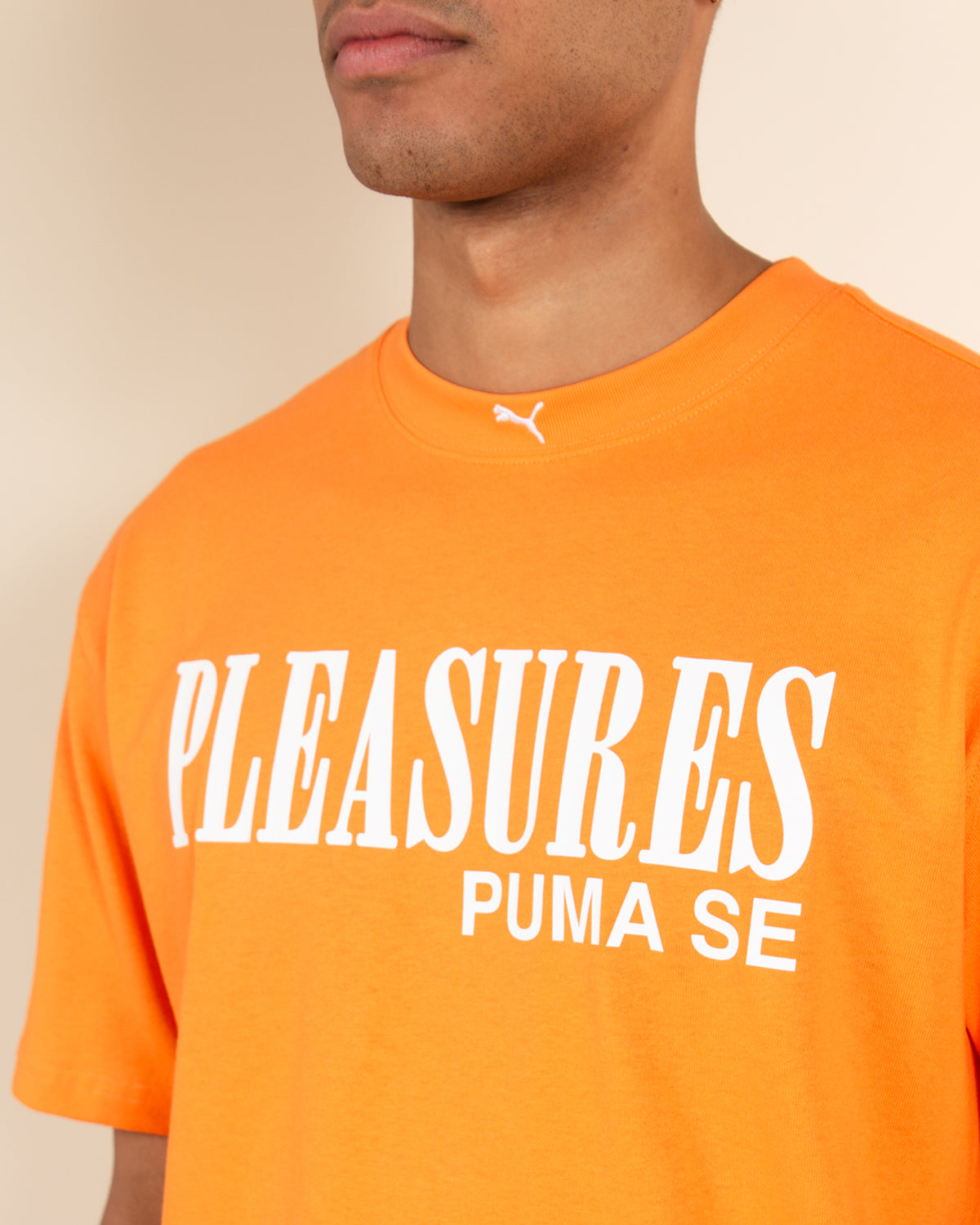 Puma X Pleasures Typo Tee - Orange Glo