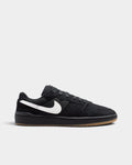 Lockwood Avenue Nike SB Code 58 black suede and textile skate shoes with white swoosh and gum rubber outsole