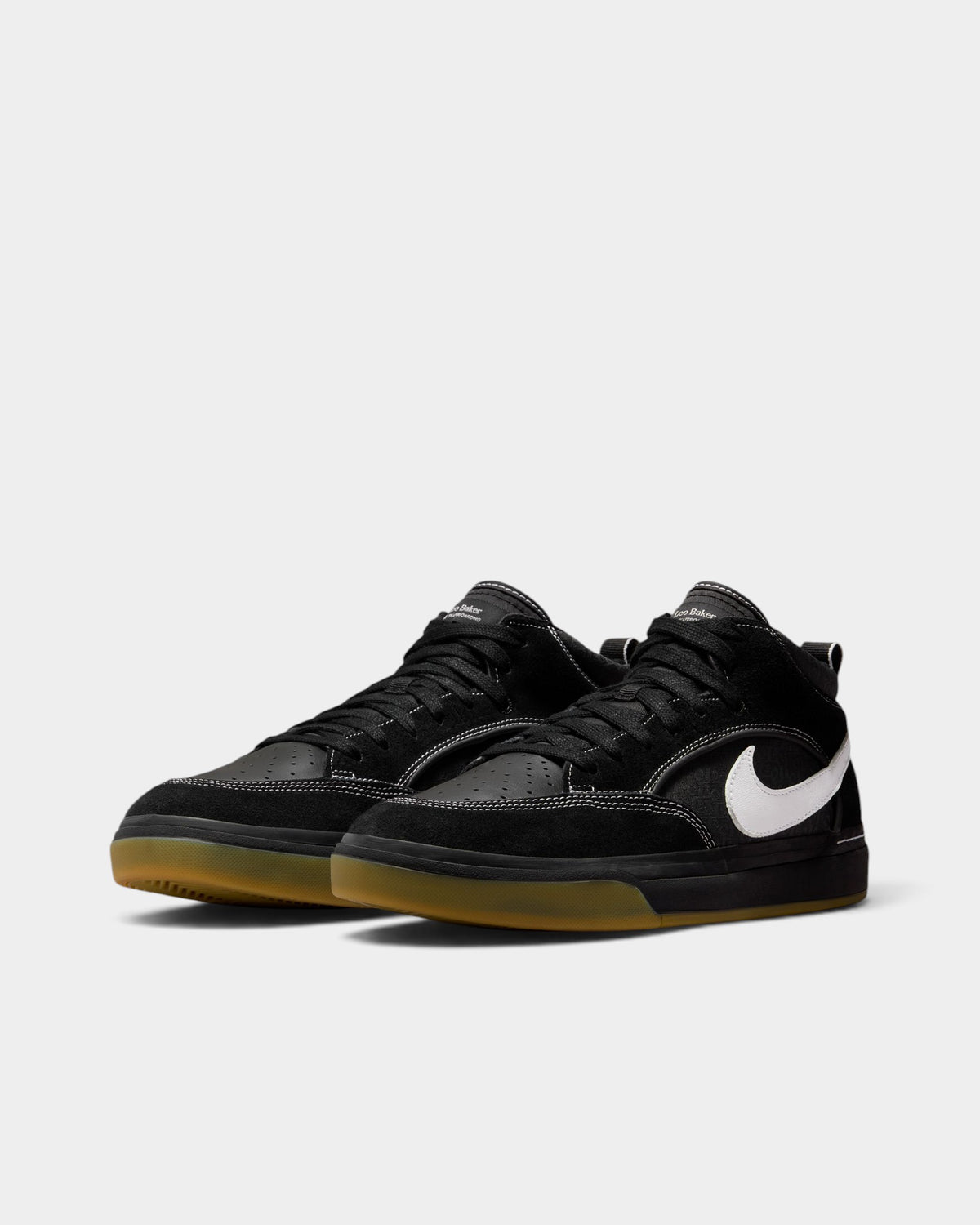 Nike SB React Leo Shoes - Black / White / Gum Light Brown