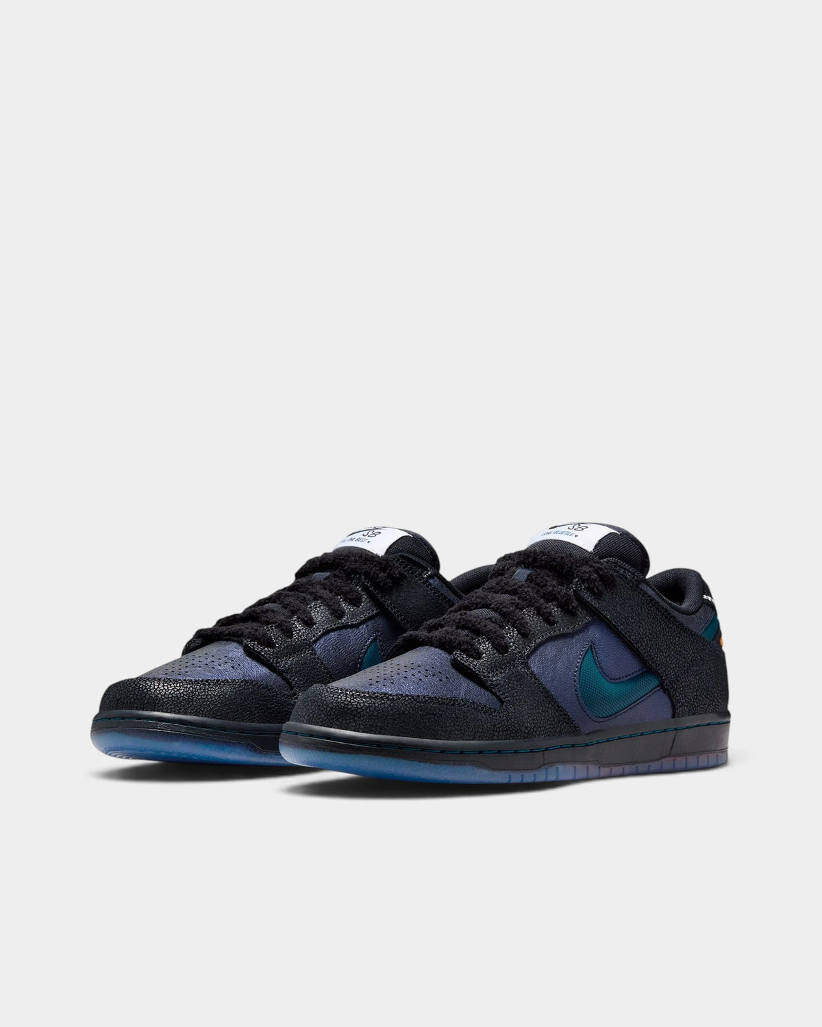 Nike SB x Bluetile Dunk Low Pro Shoes - Black / Marina / White / Campfire Orange