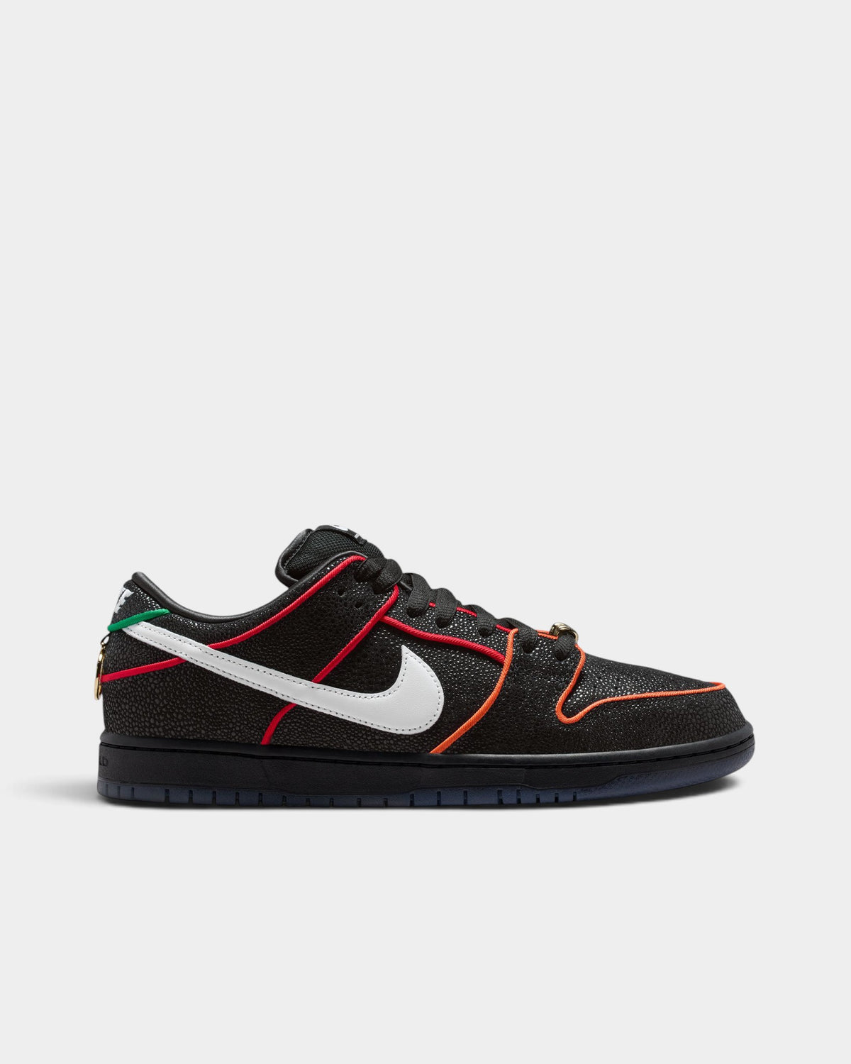 Nike SB x Bronx Girls Skate Dunk Low Pro Shoes - Black / White / Challenge Red / Total Orange