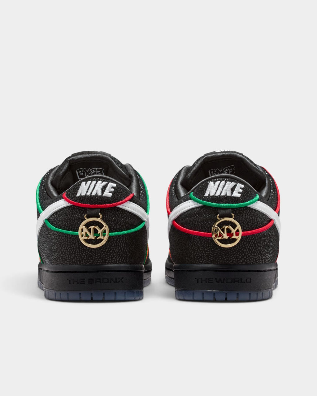 Nike SB x Bronx Girls Skate Dunk Low Pro Shoes - Black / White / Challenge Red / Total Orange