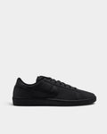 Nike SB Zoom Tennis Classic Shoes in Black/Black/Black/Off Noir, right shoe in side profile, showing the all-black nubuck upper with a tonal Swoosh on a black sole