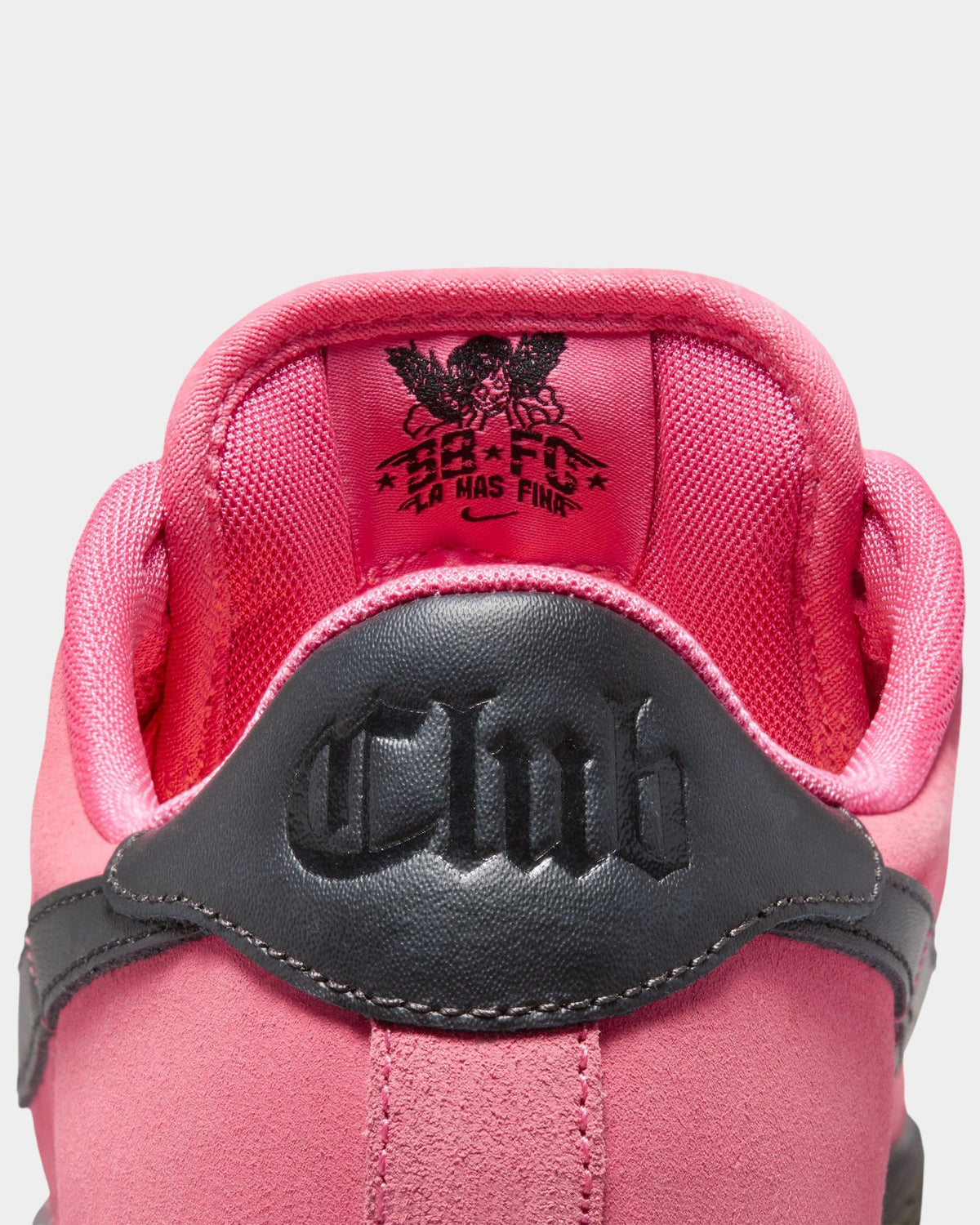 Lockwood Avenue Nike SB Zoom Tennis Classic Club 58 sneaker heel detail with pink suede and black leather accents