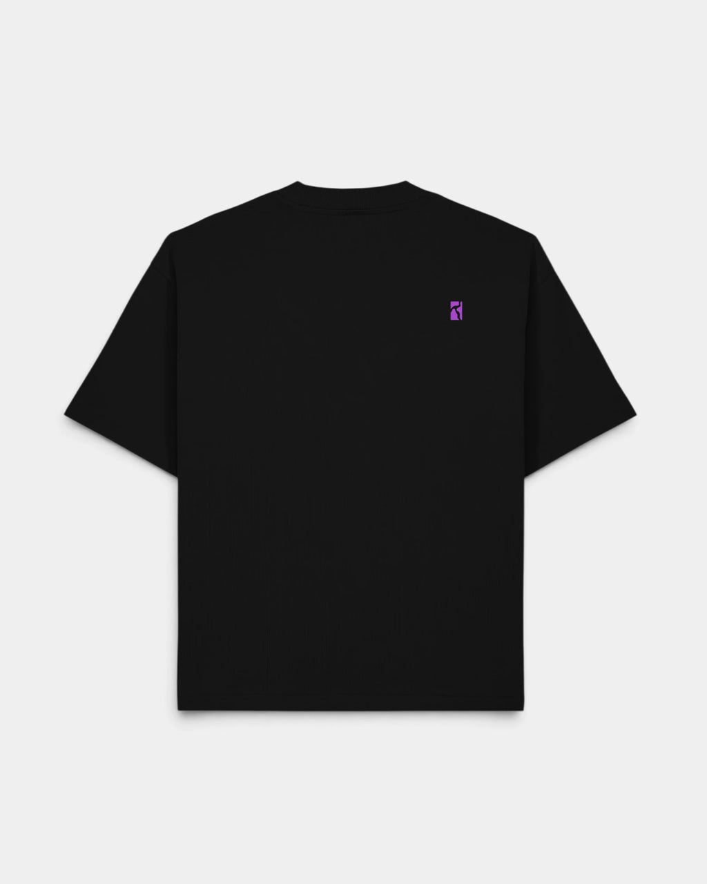 Lockwood Avenue Poetic Collective Planning Ahead T-Shirt in black, other side, a small purple logo on the chest