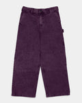 Lockwood Avenue Poetic Collective Sculptor Pants in Purple Acid Denim Wash, front view of the wide-leg denim with double knees and an elastic waist