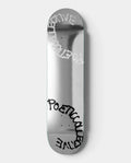 Lockwood Avenue Poetic Collective Spray Foil deck, silver foil with the Poetic Collective spray lettering in black at both ends