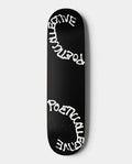 Lockwood Avenue Poetic Collective Spray Monochrome deck, black with the Poetic Collective spray lettering in white at both ends