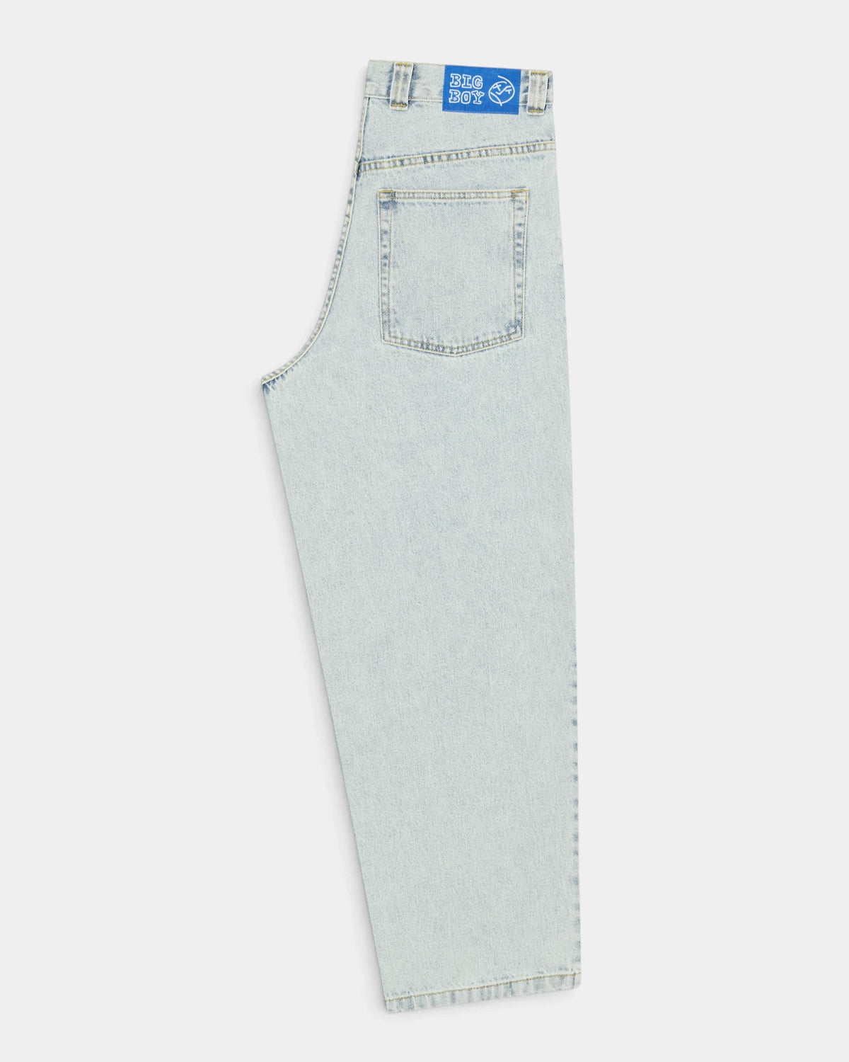 Lockwood Avenue Polar Big Boy Pants in Light Blue OG seen from the side, showing the wide straight leg