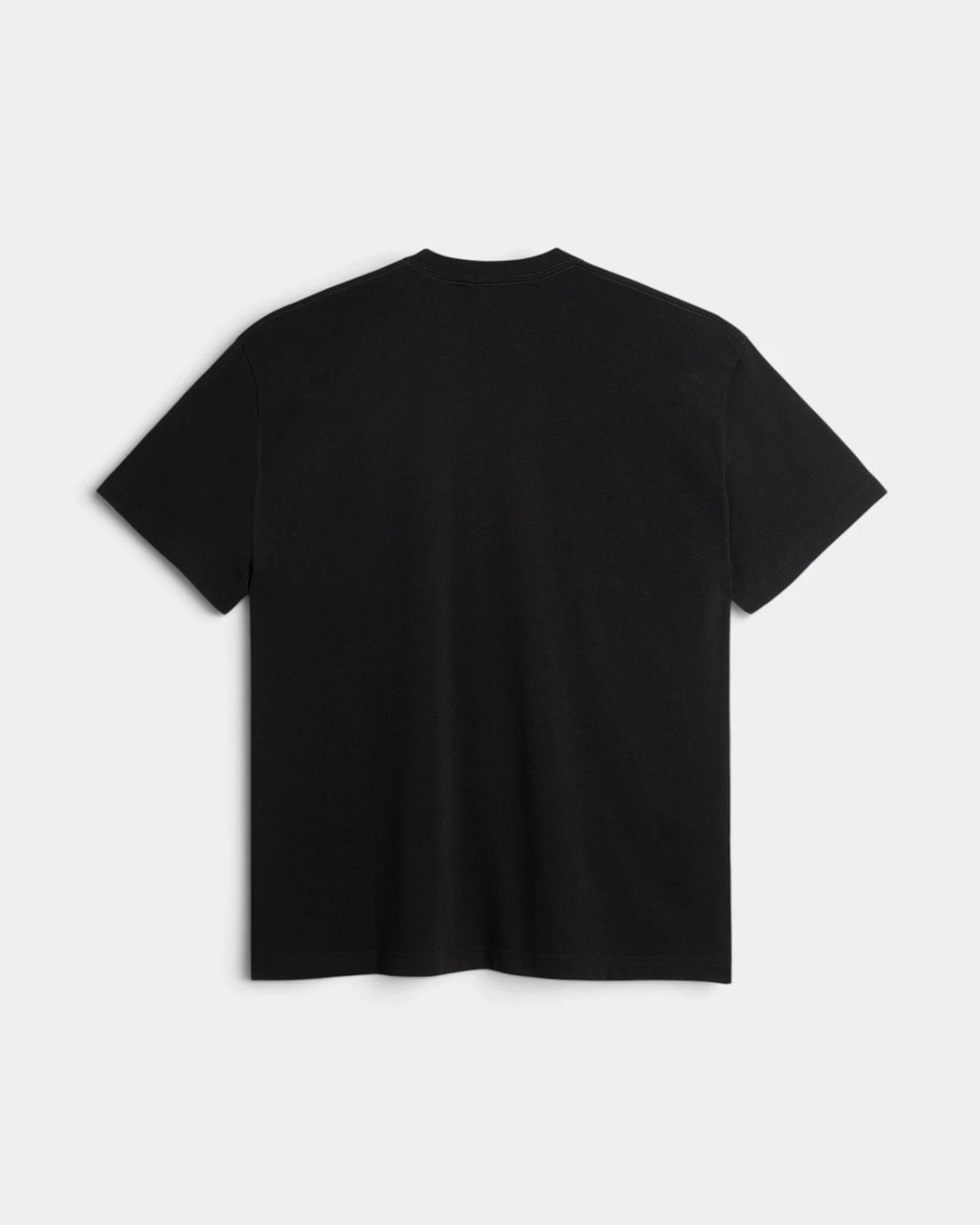 Lockwood Avenue Polar Cat T-Shirt in black seen from the back, plain with no print