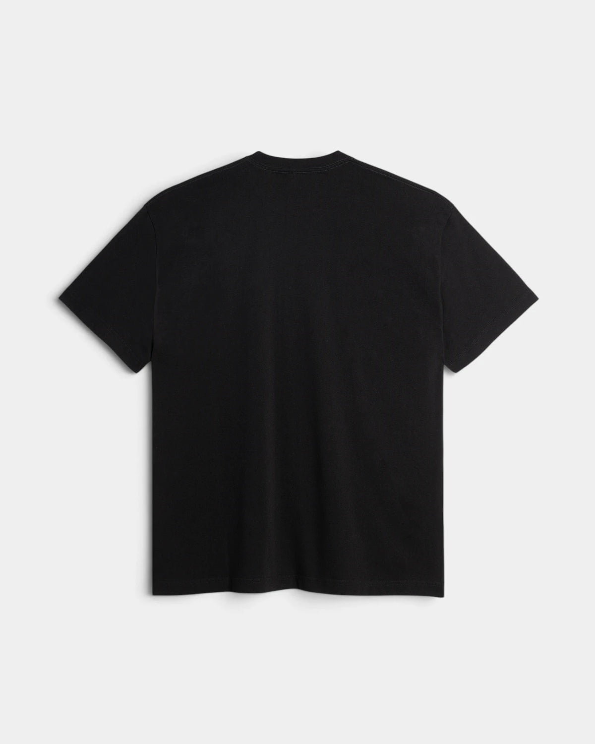 Lockwood Avenue Polar Cat T-Shirt in black seen from the back, plain with no print