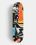 Lockwood Avenue Polar Oskar Rozenberg Facescape 8.0 inch skateboard deck with an abstract face painting in orange, yellow, black and blue