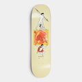 Lockwood Avenue Polar Nick Boserio Family Cream 8.375 inch skateboard deck with three stacked figures around an orange painted square on cream
