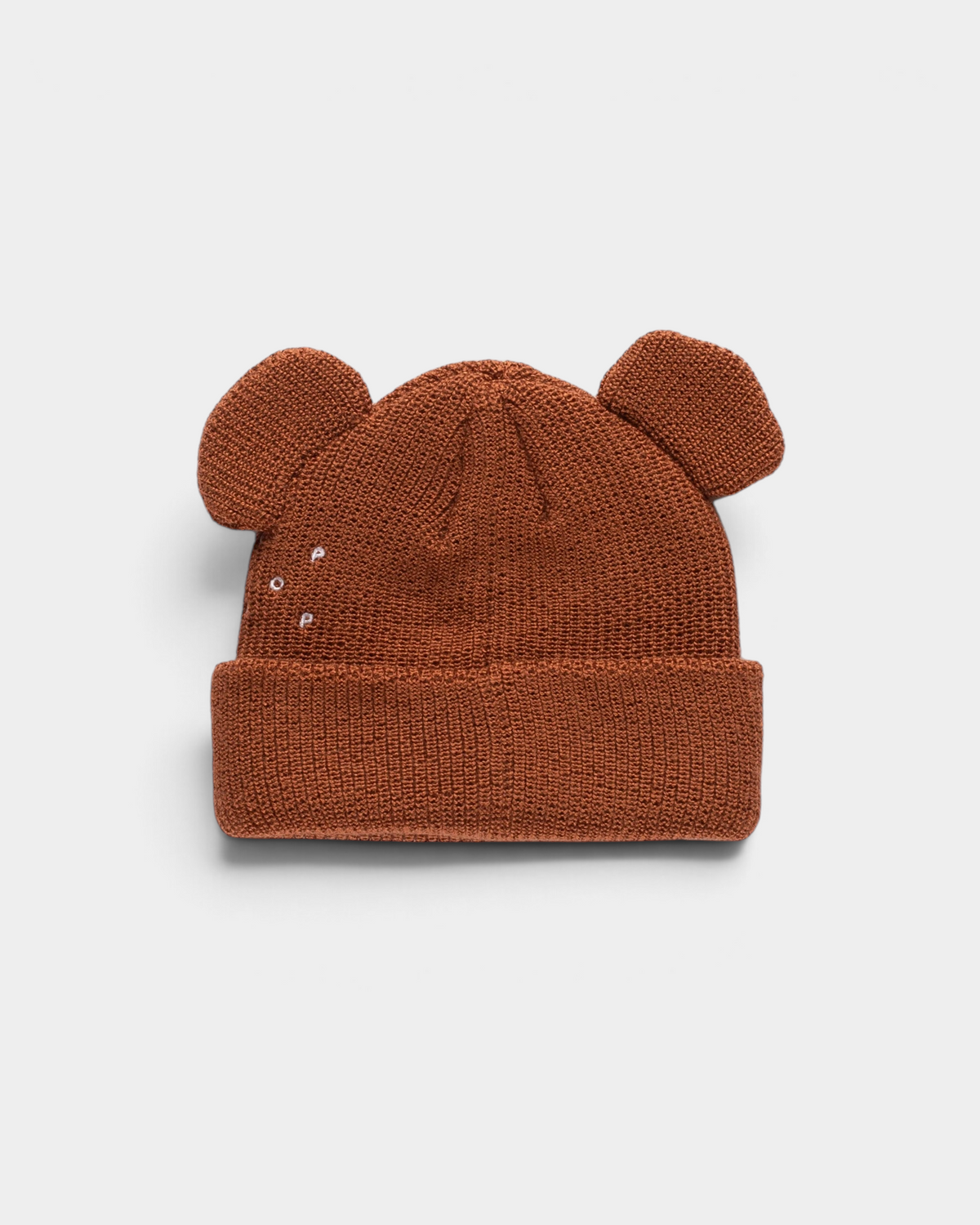 Pop Trading Company x Miffy Boris beanie in brown, back, with the bear ears and small stitched details