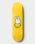 Pop Trading Company x Miffy BS deck 8.375" in yellow, with Miffy in a yellow dress seen from behind