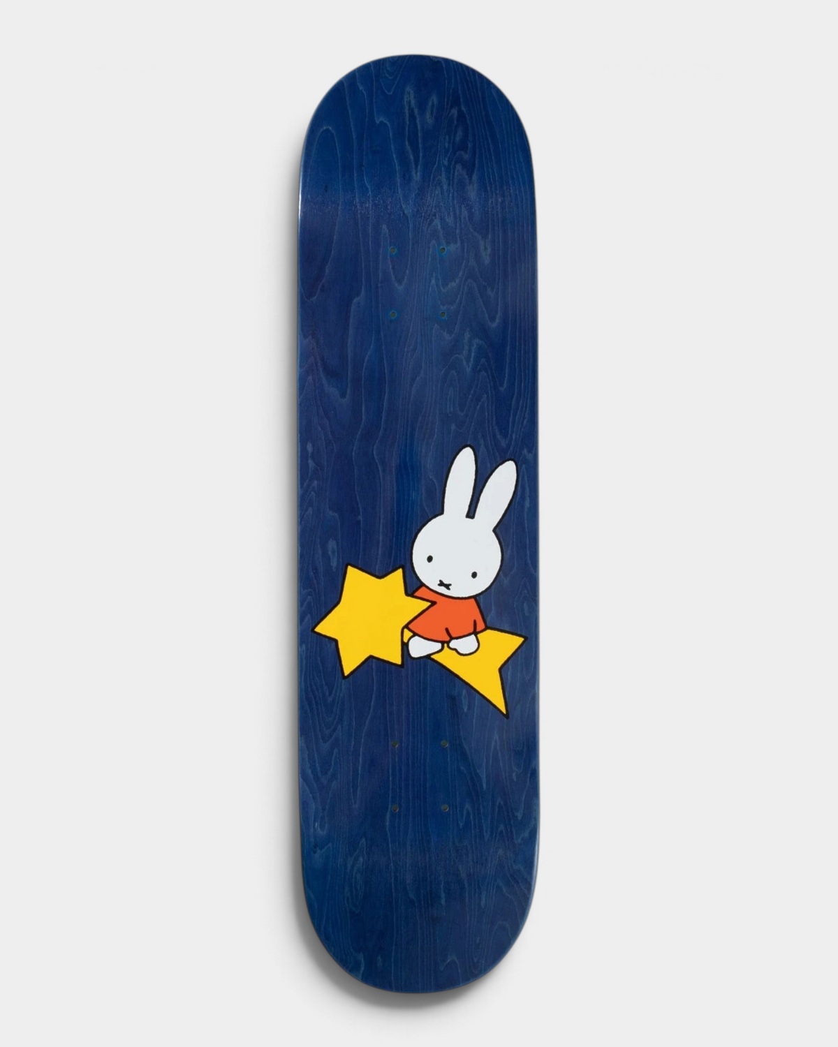 Pop Trading Company x Miffy Star deck 8.0" in a navy stain, with Miffy riding a yellow star