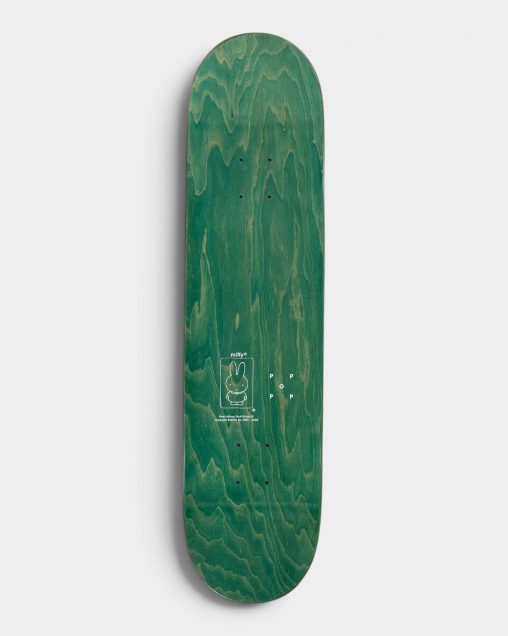 Pop Trading Company x Miffy Star deck 8.0", underside in a green stain