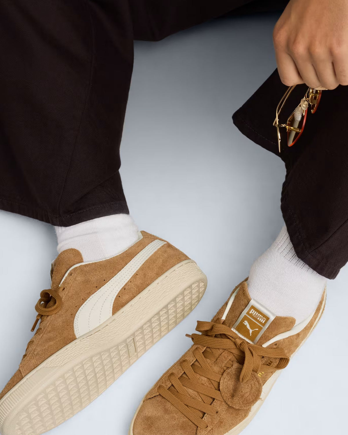 Puma Suede Charles F. Stead V Shoes - Honey Butter / White
