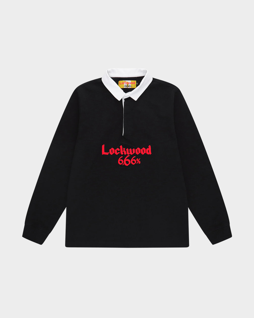 Lockwood x Duvel 666 Long-Sleeve Rugby Polo - Black/Red