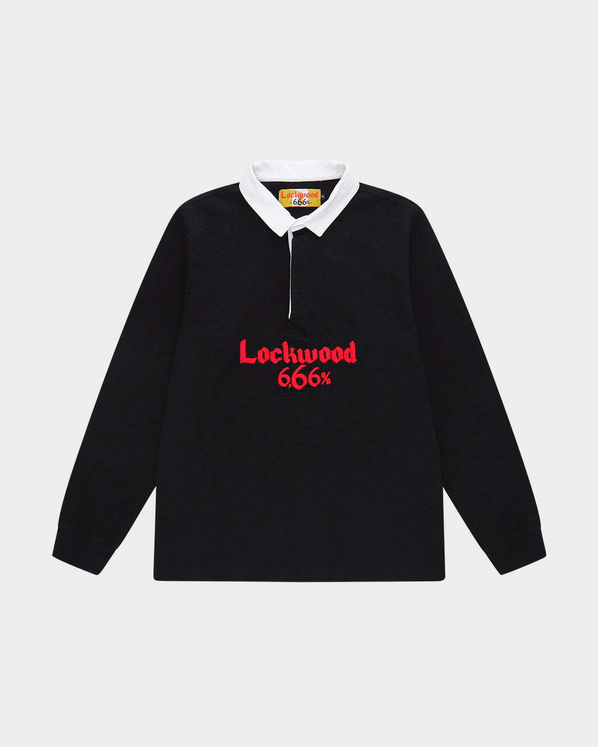 Lockwood x Duvel 666 Long-Sleeve Rugby Polo - Black/Red