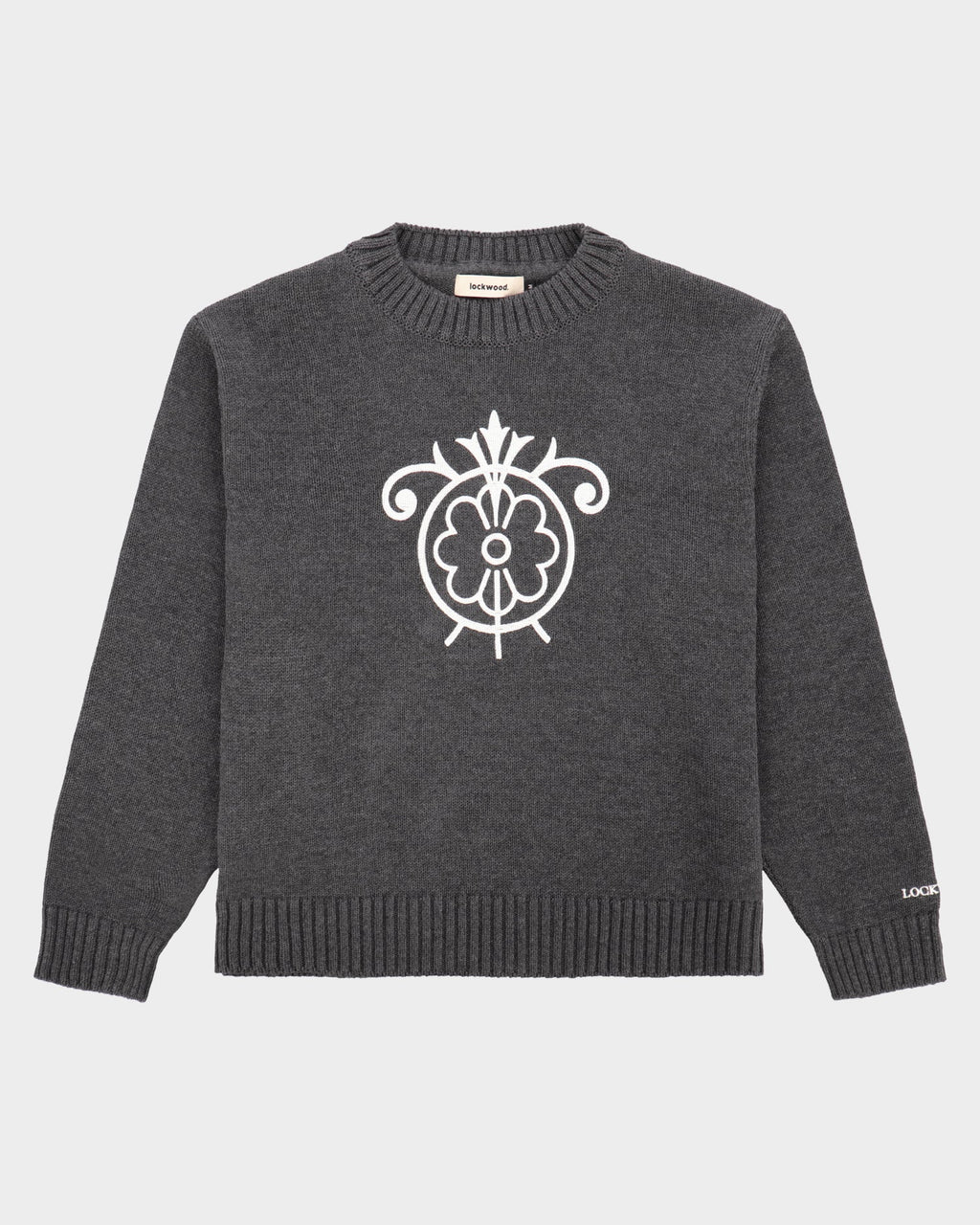 Lockwood Gothic Flower Knit Anthracite Melange/White