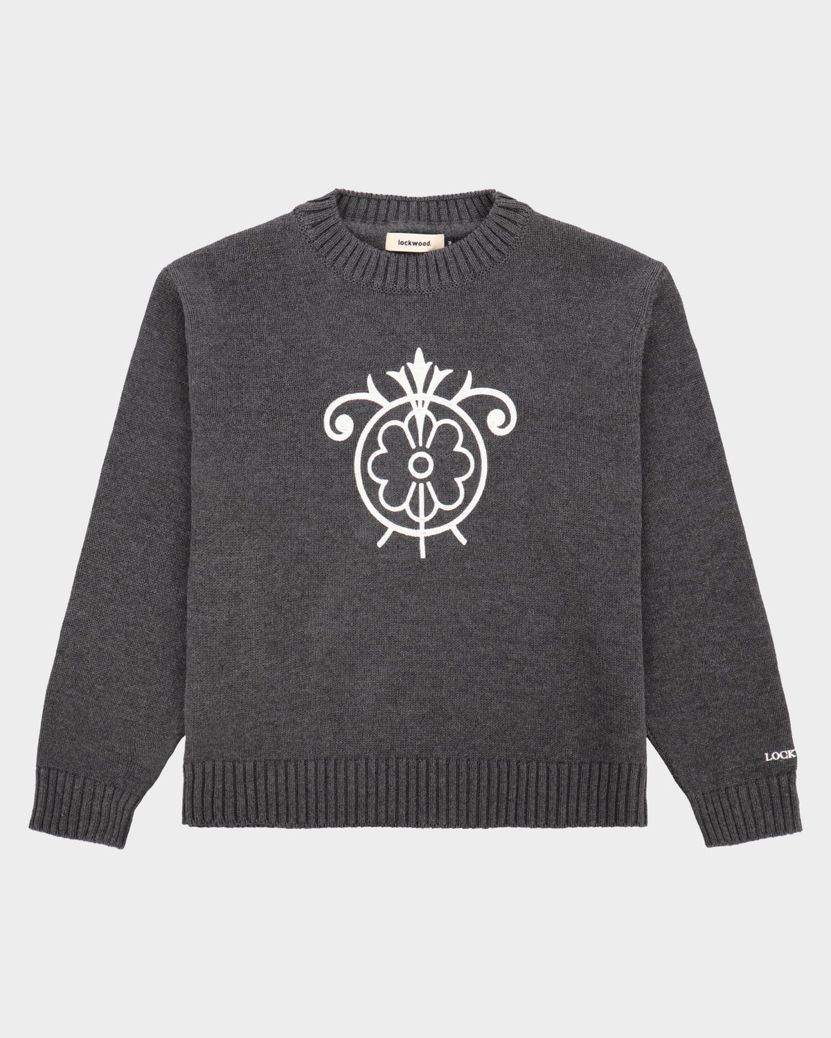 Lockwood Gothic Flower Knit Anthracite Melange/White