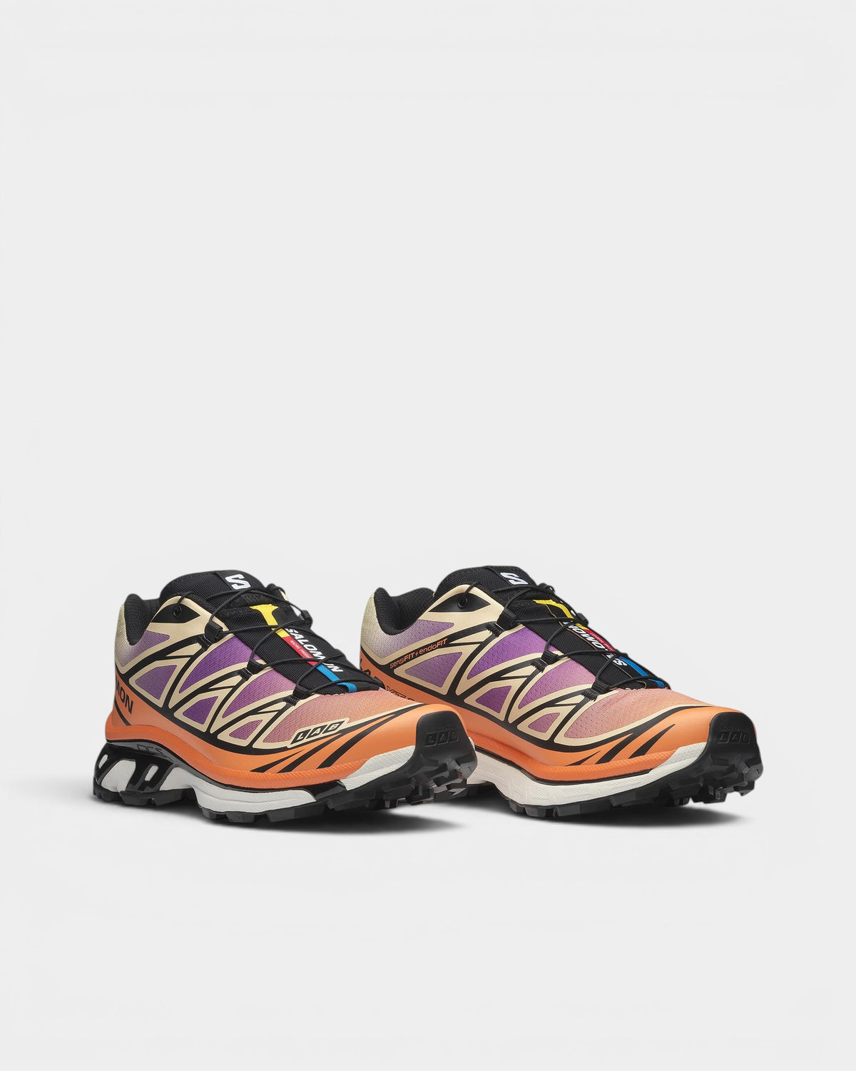 Salomon XT-6 Shoes - Black / Almond Cream / Dragon Fire