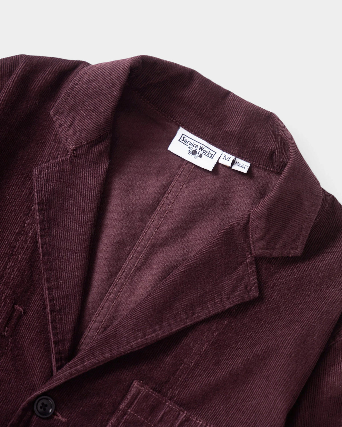 Service Works Fine Cord Server Suit Jacket - Burgundy