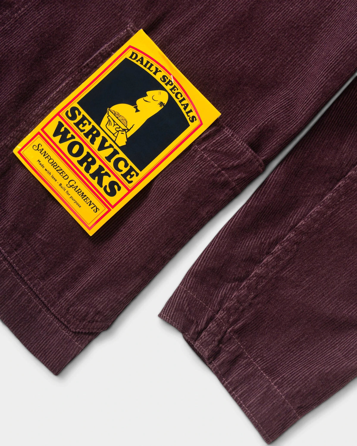 Service Works Fine Cord Server Suit Jacket - Burgundy