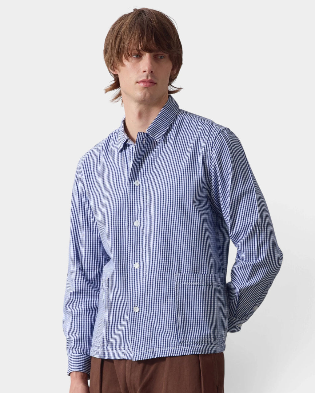 Service Works Gingham Waiter Shirt - Blue