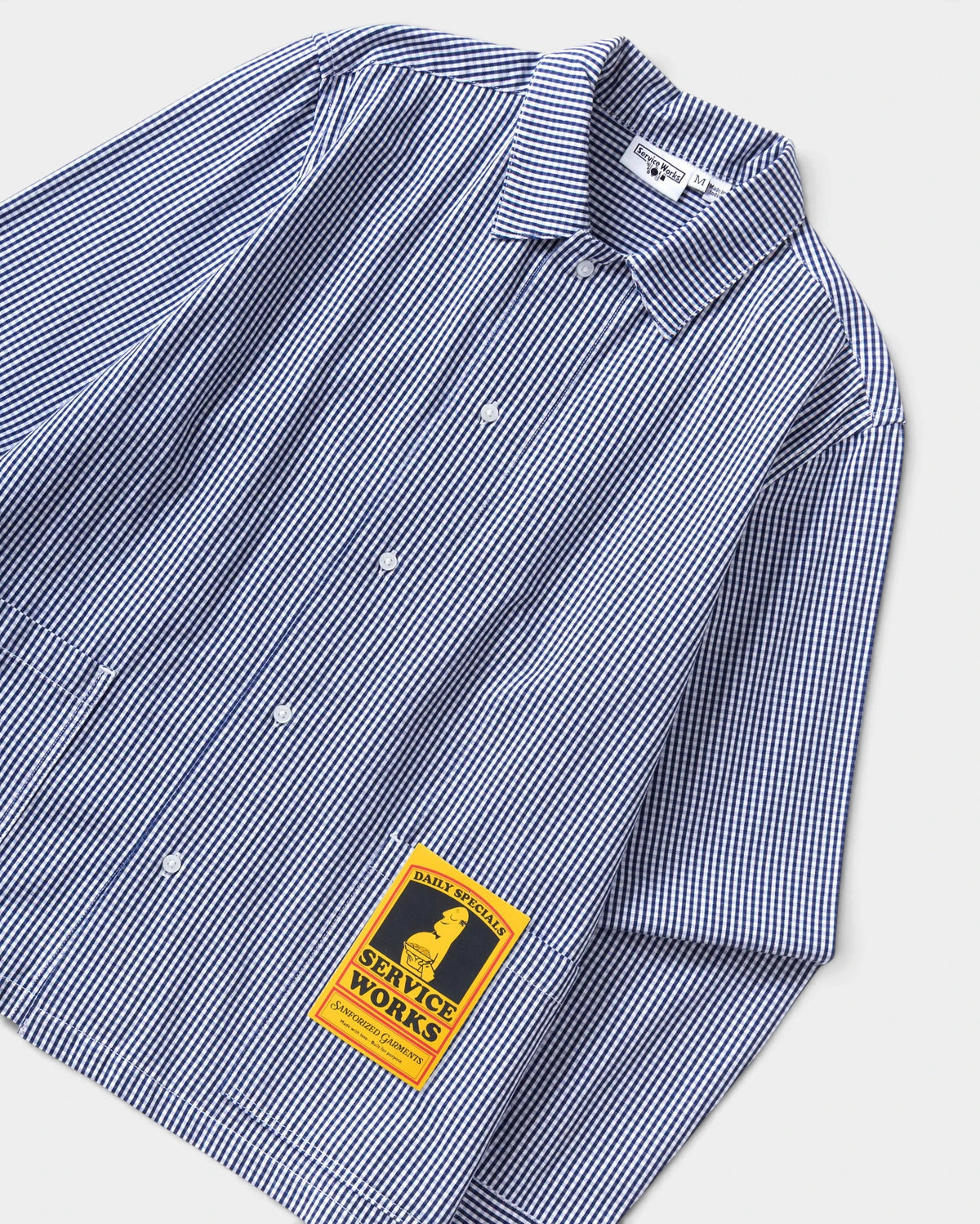 Service Works Gingham Waiter Shirt - Blue
