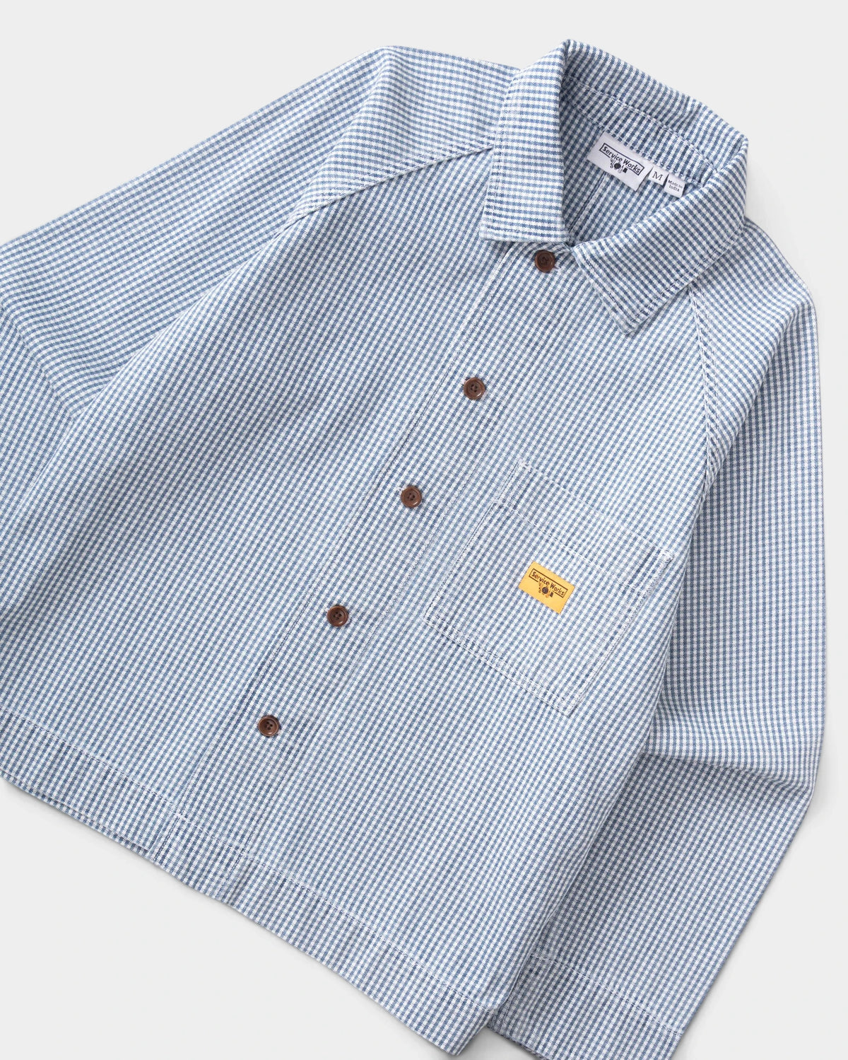 Service Works House Gingham FOH Overshirt - Blue