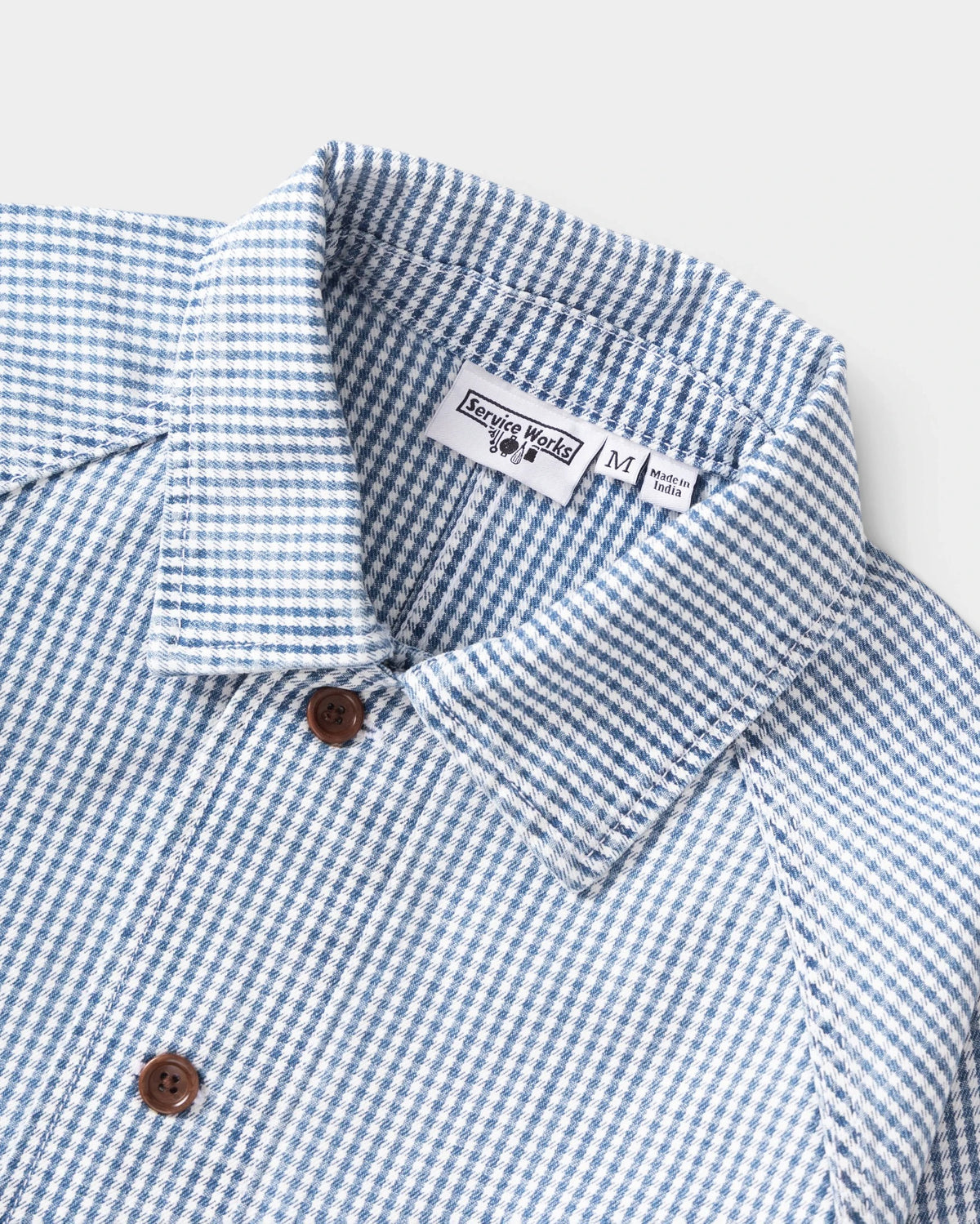 Service Works House Gingham FOH Overshirt - Blue