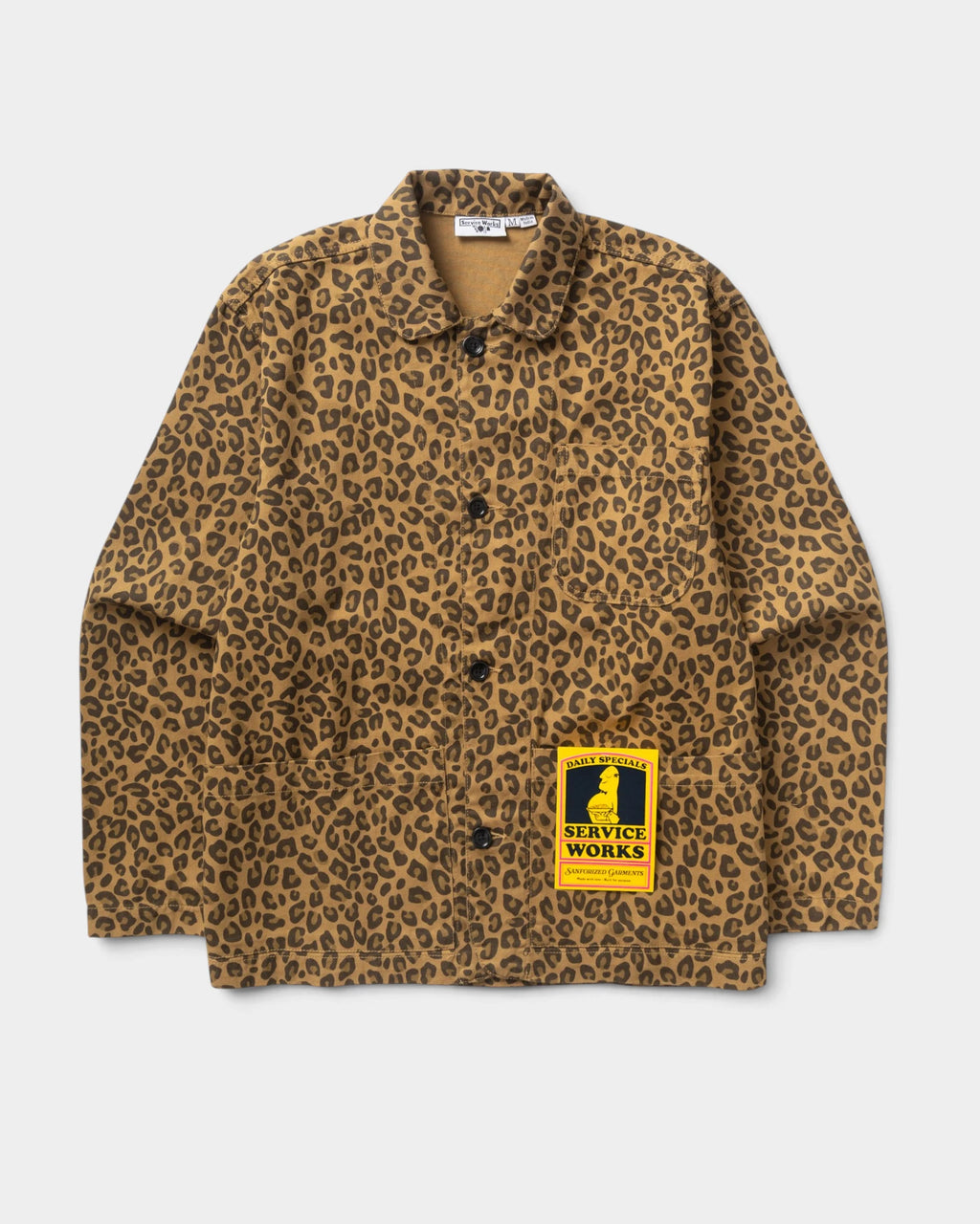 Service Works Patterned Easy Chef Shirt - Brown Leopard