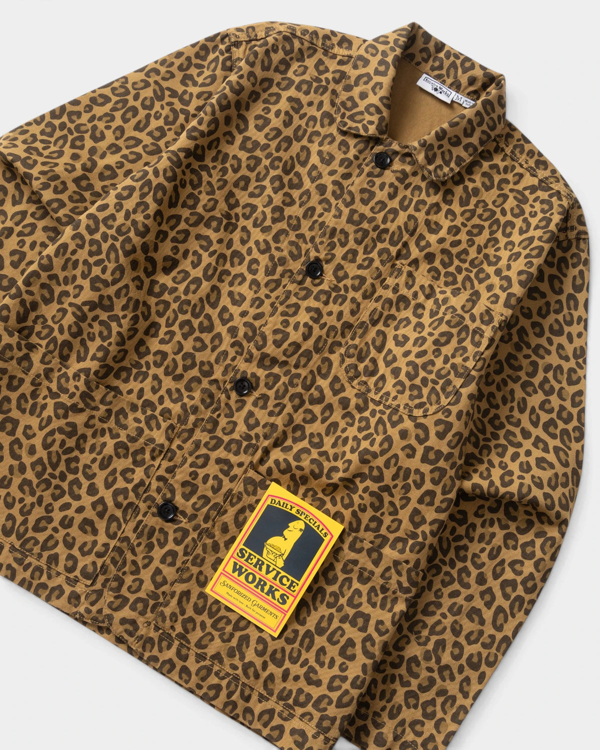 Service Works Patterned Easy Chef Shirt - Brown Leopard