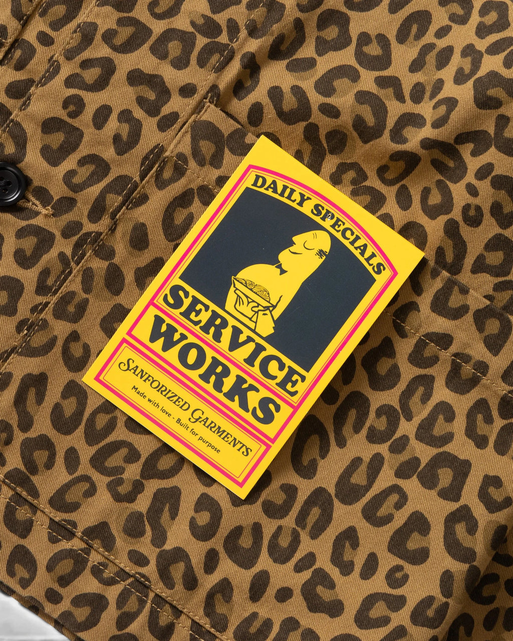 Service Works Patterned Easy Chef Shirt - Brown Leopard