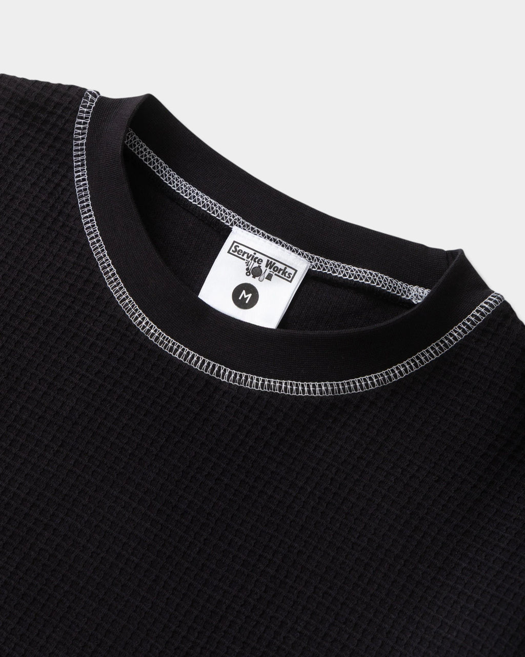 Service Works Waffle Contrast Thermal Long-Sleeve Shirt - Black/White