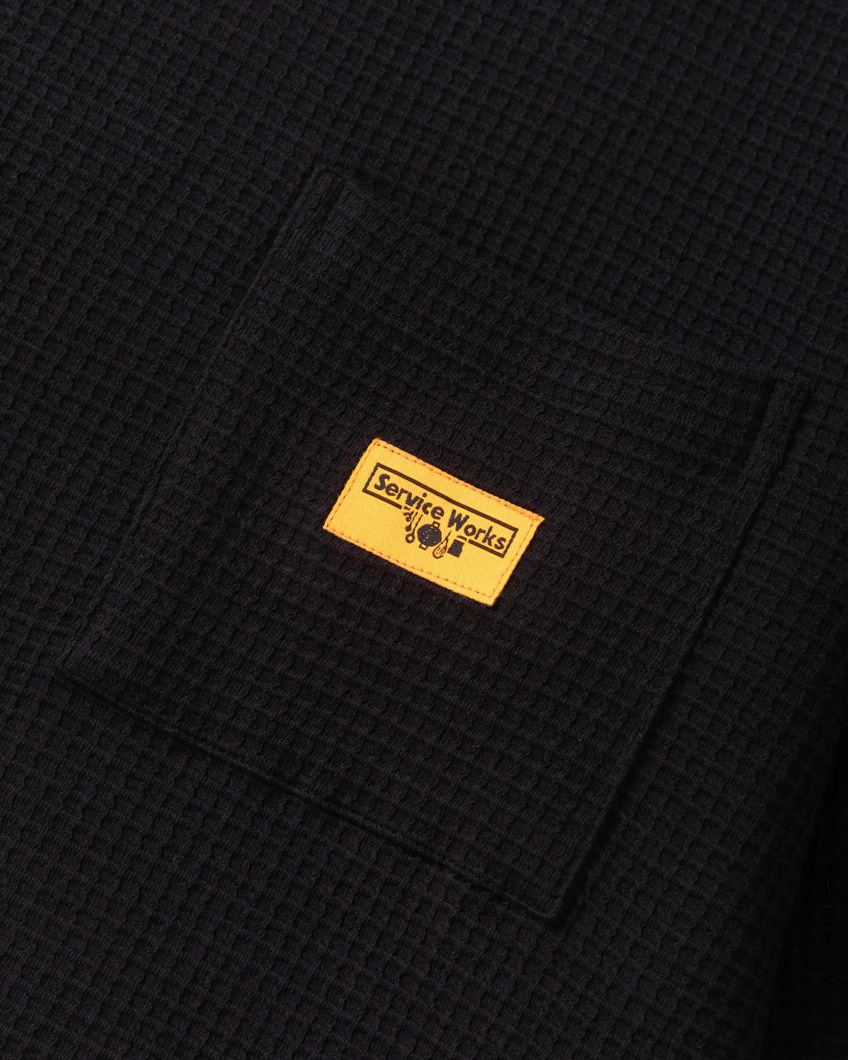 Service Works Waffle Contrast Thermal Long-Sleeve Shirt - Black/White