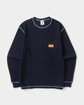 Service Works Waffle Contrast Thermal Long-Sleeve Shirt - Navy/Blue