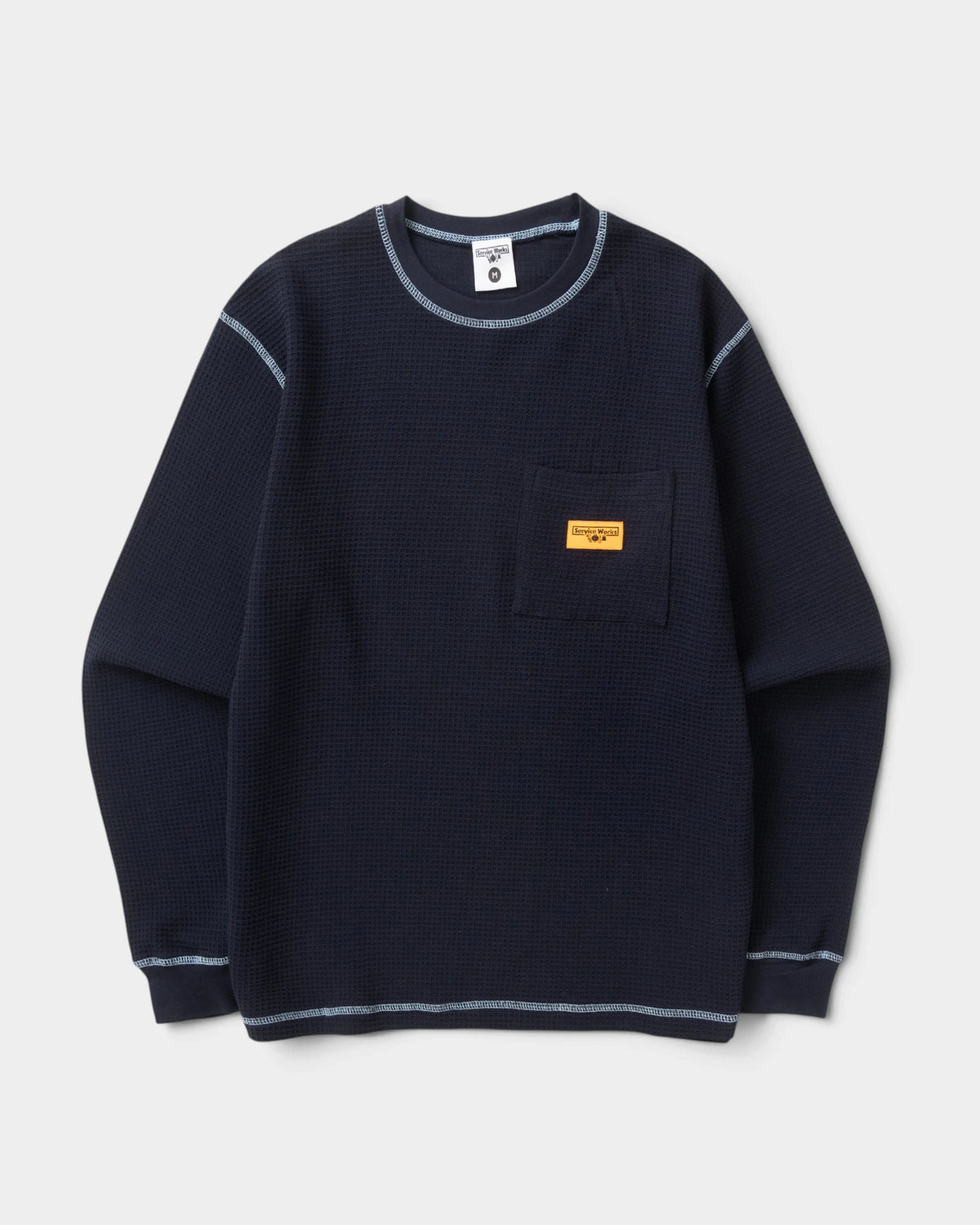 Service Works Waffle Contrast Thermal Long-Sleeve Shirt - Navy/Blue