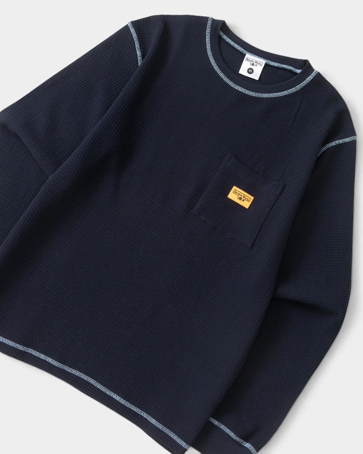 Service Works Waffle Contrast Thermal Long-Sleeve Shirt - Navy/Blue